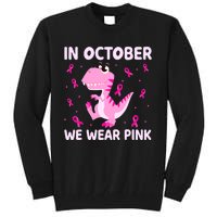 Dinosaur In October We Wear Pink Breast Cancer Boys Tall Sweatshirt