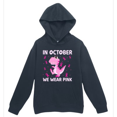 Dinosaur In October We Wear Pink Breast Cancer Boys Urban Pullover Hoodie