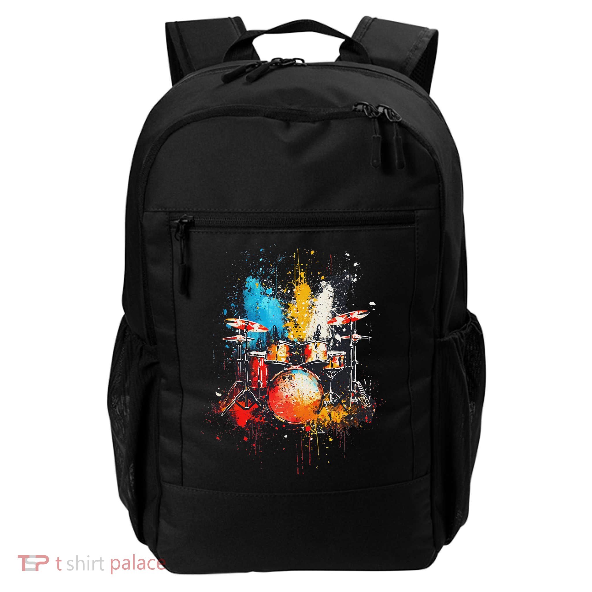Drums Instrument On Colorful Painted Drums Daily Commute Backpack