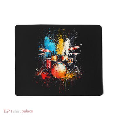 Drums Instrument On Colorful Painted Drums Mousepad