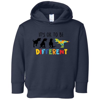 Dinasour ItS Ok To Be Different Autism Awareness Toddler Hoodie