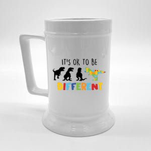 Dinasour ItS Ok To Be Different Autism Awareness Beer Stein