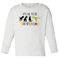 Dinasour ItS Ok To Be Different Autism Awareness Toddler Long Sleeve Shirt