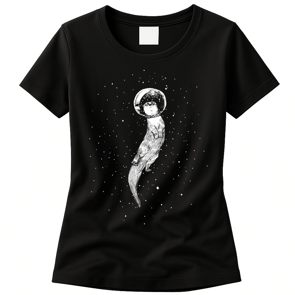 Drifting In Otter Space (Best For Color) Womens T-Shirt