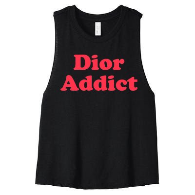 Dior Addict Socialite Los Angeles, CA Basketball Slogan Logo Women's Racerback Cropped Tank