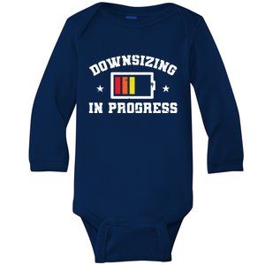 Downsizing In Progress Ketogenic Dieter Vegetarian Cute Gift Baby Long Sleeve Bodysuit