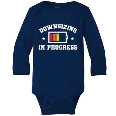 Downsizing In Progress Ketogenic Dieter Vegetarian Cute Gift Baby Long Sleeve Bodysuit