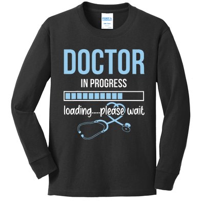 Doctor In Progress Loading Please Wait Stethoscope Medical Kids Long Sleeve Shirt