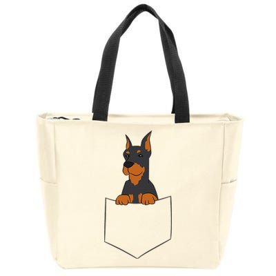 Doberman in Pocket Doberman Pinscher In Pocket Cute Doberman Zip Tote Bag