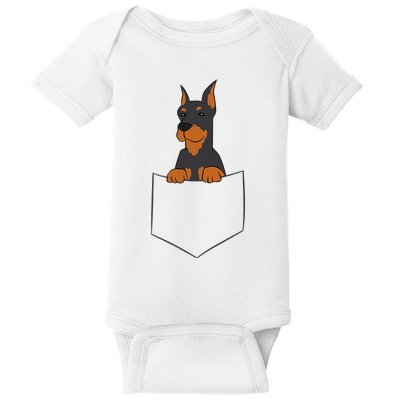 Doberman in Pocket Doberman Pinscher In Pocket Cute Doberman Baby Bodysuit