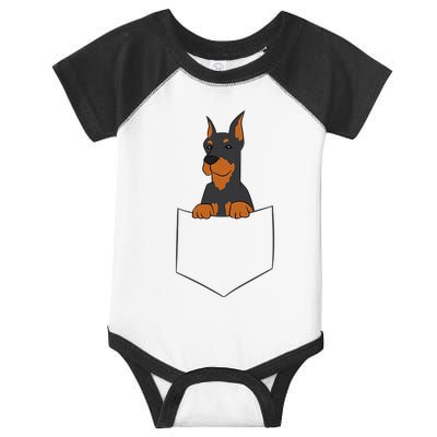 Doberman in Pocket Doberman Pinscher In Pocket Cute Doberman Infant Baby Jersey Bodysuit