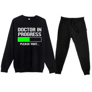 Doctor In Progress Funny Med School Student Great Gift Premium Crewneck Sweatsuit Set