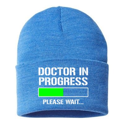 Doctor In Progress Funny Med School Student Great Gift Sustainable Knit Beanie