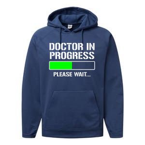 Doctor In Progress Funny Med School Student Great Gift Performance Fleece Hoodie