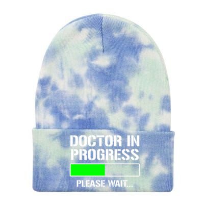 Doctor In Progress Funny Med School Student Great Gift Tie Dye 12in Knit Beanie