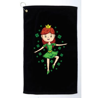 Dancing Irish Princess St Patricks Day Gift Cute Gift Platinum Collection Golf Towel