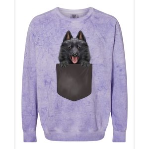 Dog In Pocket Funny Dog Lover Schipperke Meaningful Gift Colorblast Crewneck Sweatshirt