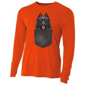 Dog In Pocket Funny Dog Lover Schipperke Meaningful Gift Cooling Performance Long Sleeve Crew