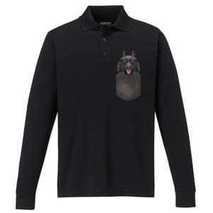 Dog In Pocket Funny Dog Lover Schipperke Meaningful Gift Performance Long Sleeve Polo