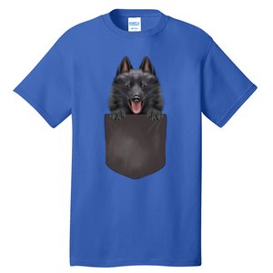 Dog In Pocket Funny Dog Lover Schipperke Meaningful Gift Tall T-Shirt