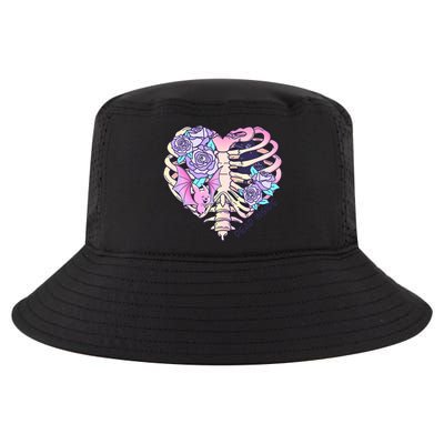 Dead Inside Pink Skeleton Chest Crow Heart Roses Halloween Gift Cool Comfort Performance Bucket Hat
