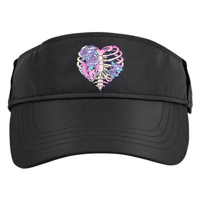 Dead Inside Pink Skeleton Chest Crow Heart Roses Halloween Gift Adult Drive Performance Visor