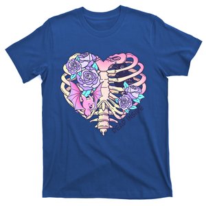 Dead Inside Pink Skeleton Chest Crow Heart Roses Halloween Gift T-Shirt