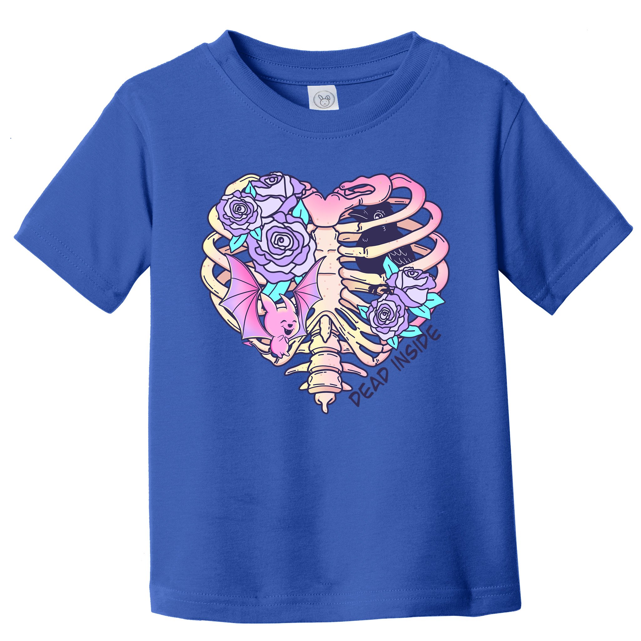 Dead Inside Pink Skeleton Chest Crow Heart Roses Halloween Gift Toddler T-Shirt