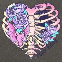 Dead Inside Pink Skeleton Chest Crow Heart Roses Halloween Gift Cotton Canvas Backpack