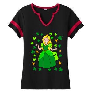 Dancing Irish Princess St Patricks Day Girl Ladies Halftime Notch Neck Tee