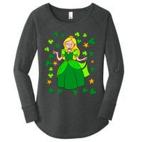 Dancing Irish Princess St Patricks Day Girl Women's Perfect Tri Tunic Long Sleeve Shirt