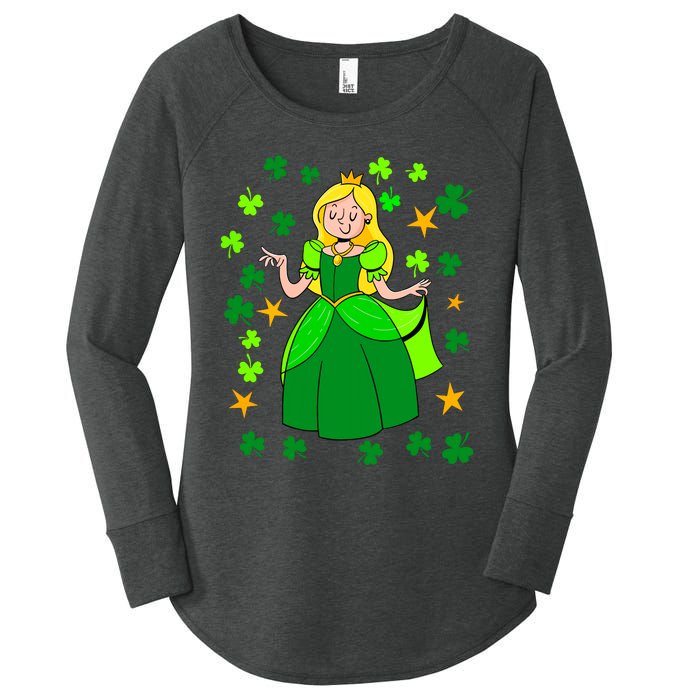 Dancing Irish Princess St Patricks Day Girl Women's Perfect Tri Tunic Long Sleeve Shirt