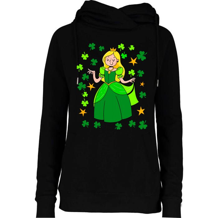 Dancing Irish Princess St Patricks Day Girl Womens Funnel Neck Pullover Hood