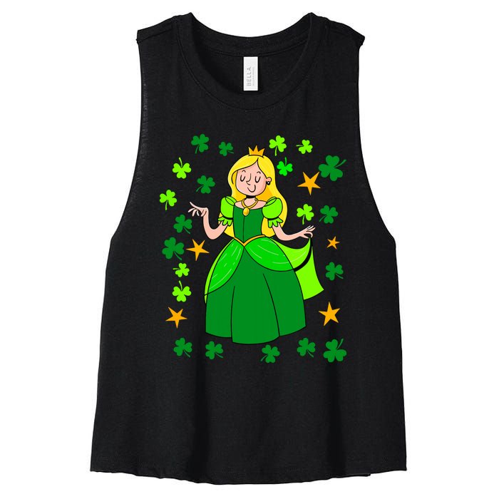 Dancing Irish Princess St Patricks Day Girl Women's Racerback Cropped Tank