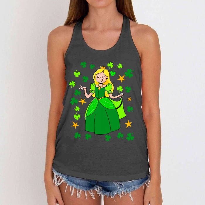 Dancing Irish Princess St Patricks Day Girl Women's Knotted Racerback Tank