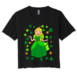 Dancing Irish Princess St Patricks Day Girl Women's Crop Top Tee