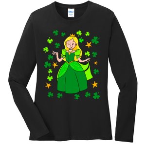 Dancing Irish Princess St Patricks Day Girl Ladies Long Sleeve Shirt