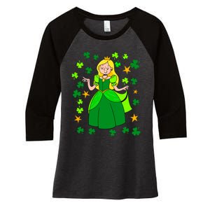 Dancing Irish Princess St Patricks Day Girl Women's Tri-Blend 3/4-Sleeve Raglan Shirt