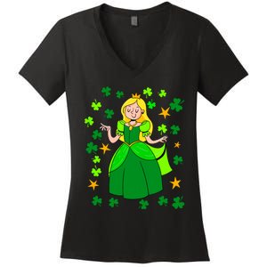 Dancing Irish Princess St Patricks Day Girl Women's V-Neck T-Shirt