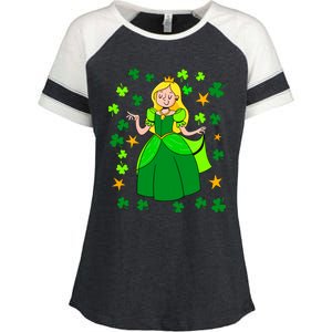 Dancing Irish Princess St Patricks Day Girl Enza Ladies Jersey Colorblock Tee