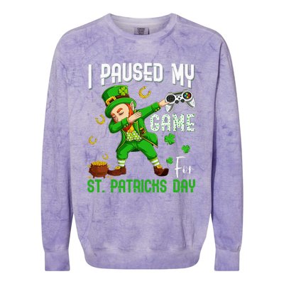 Dabbing I Paused My Game For St Patricks Day Colorblast Crewneck Sweatshirt