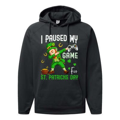 Dabbing I Paused My Game For St Patricks Day Performance Fleece Hoodie