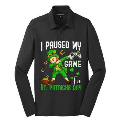 Dabbing I Paused My Game For St Patricks Day Silk Touch Performance Long Sleeve Polo