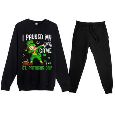 Dabbing I Paused My Game For St Patricks Day Premium Crewneck Sweatsuit Set