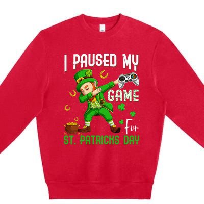 Dabbing I Paused My Game For St Patricks Day Premium Crewneck Sweatshirt