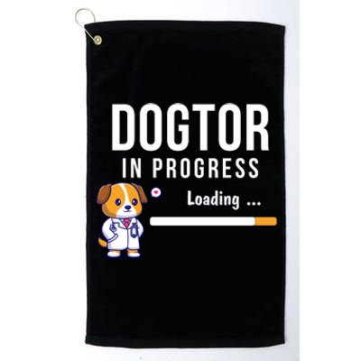 Dogtor In Progress Future Dog Doctor Vet Student Funny Vet Future Vet Platinum Collection Golf Towel