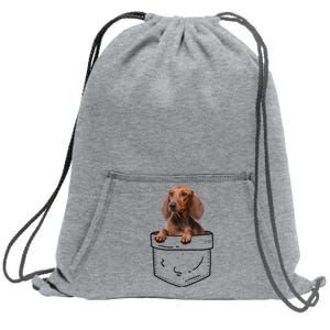 Dachshund In Pocket Cool Gift Doxie Dog Lover Meaningful Gift Sweatshirt Cinch Pack Bag