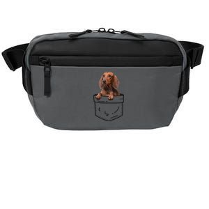 Dachshund In Pocket Cool Gift Doxie Dog Lover Meaningful Gift Crossbody Pack