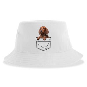 Dachshund In Pocket Cool Gift Doxie Dog Lover Meaningful Gift Sustainable Bucket Hat