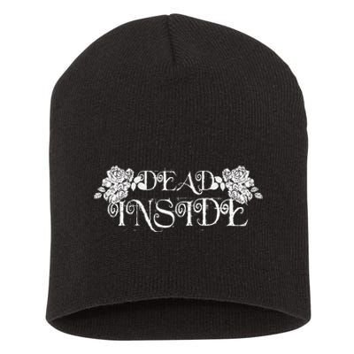 Dead Inside Pastel Goth Alt Aesthetoc Vaporwave Floral Short Acrylic Beanie